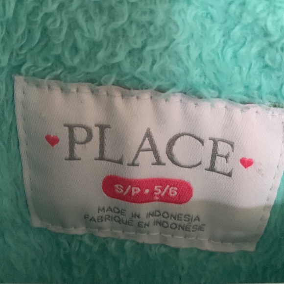 Children’s Place aqua/teal fleece coat - Picture 3 of 4